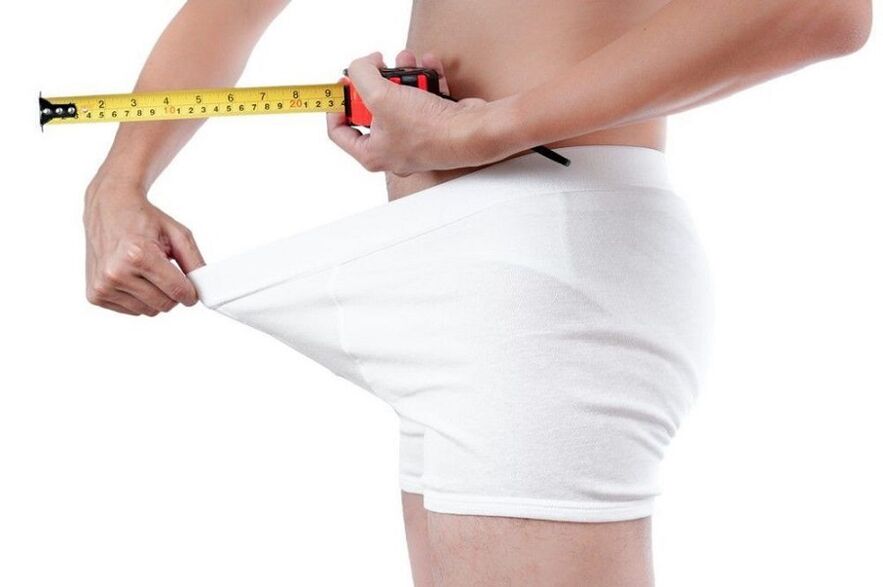 Μέτρηση του πέους πριν από τις ασκήσεις μεγέθυνσης.